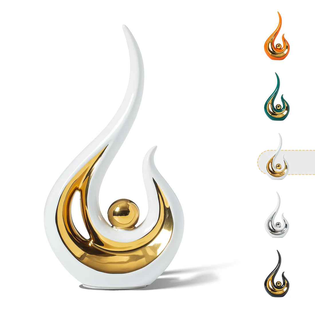 Abstract art,
Ceramic statue,
Orange gold,
Modern decor,
Artistic centerpiece,
Home accent,
Unique sculpture,
Contemporary design,
Vibrant colors,
Decorative piece,
Elegant art,
Statement piece,
Quality craftsmanship,
Artistic expression,
Eye-catching,
Luxurious finish,
Eclectic decor,
Stylish ornament,
Timeless design,
Interior decoration,