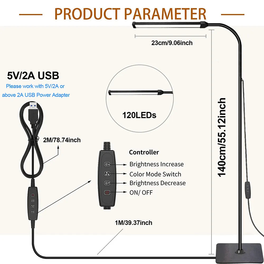 Adjustable Gooseneck Floor Lamp