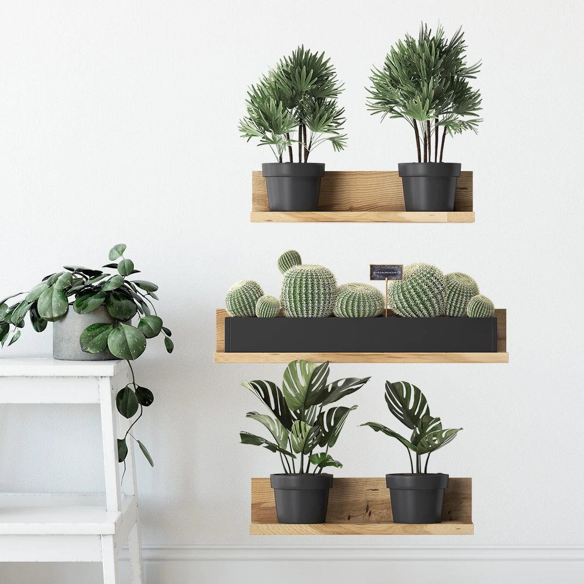 Green Plant Cactus Potted Wall Stickers