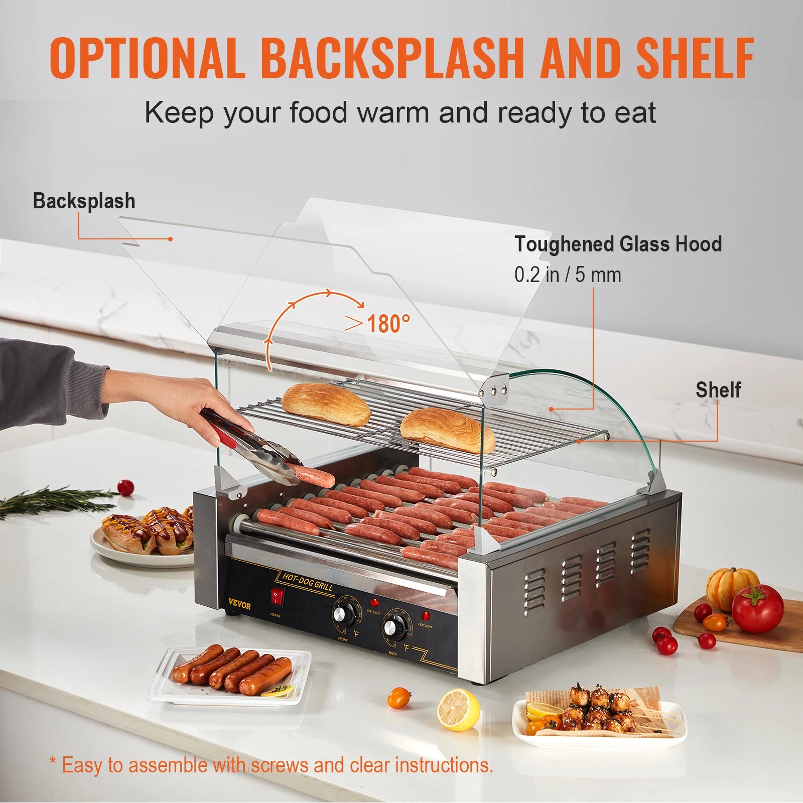 VEVOR 5/7/11 Rods Commercial Hot Dog Roller
