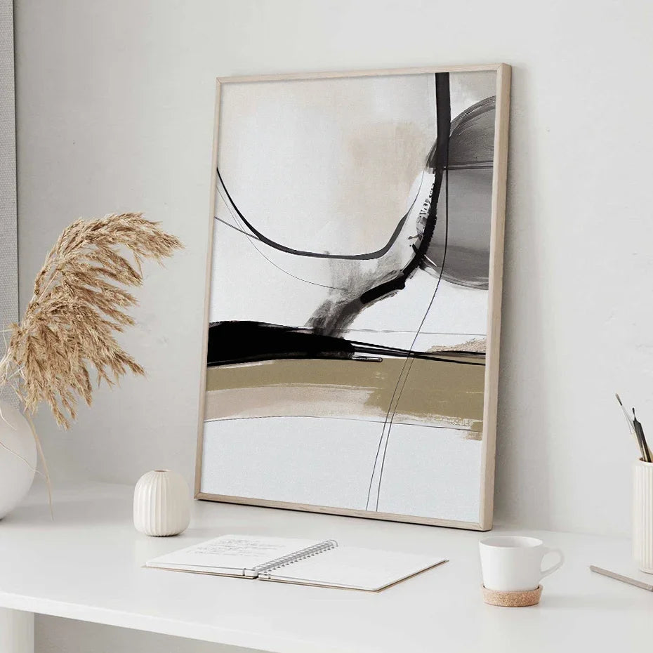 Trippy Midworld Minimalist Lines Wall Art