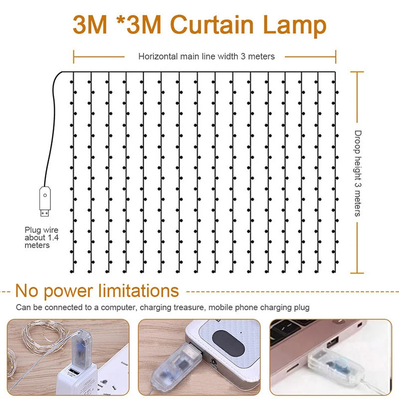LED curtain lights,
Decorative fairy lights,
Warm white LED lights,
Indoor string lights,
Outdoor curtain lights,
Twinkling fairy lights,
Party decoration lights,
Wedding string lights,
Ambiance lighting,
Versatile LED lights,
Energy-efficient fairy lights,
Drape lights for events,
Cozy home decor lights,
Soft glow curtain lights,
Romantic lighting solution,
Colorful LED curtain lights,
Wall decor lighting,
Easy-install string lights,
Festive holiday lights,
Waterproof LED lights