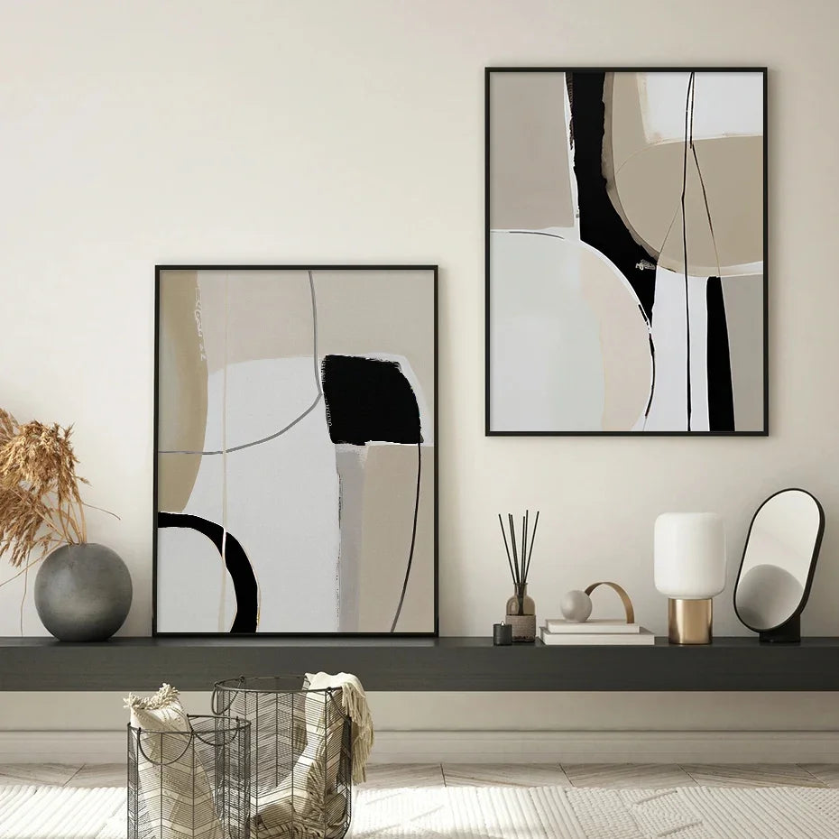 Trippy Midworld Minimalist Lines Wall Art