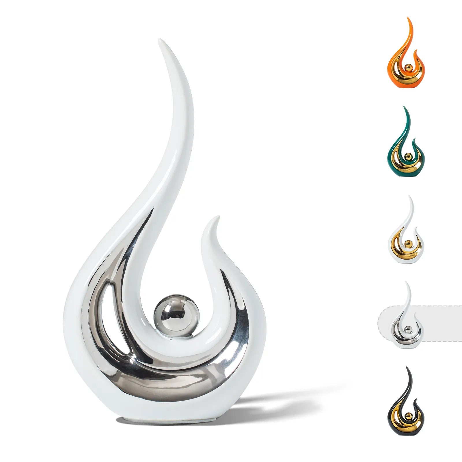 Abstract art,
Ceramic statue,
Orange gold,
Modern decor,
Artistic centerpiece,
Home accent,
Unique sculpture,
Contemporary design,
Vibrant colors,
Decorative piece,
Elegant art,
Statement piece,
Quality craftsmanship,
Artistic expression,
Eye-catching,
Luxurious finish,
Eclectic decor,
Stylish ornament,
Timeless design,
Interior decoration,