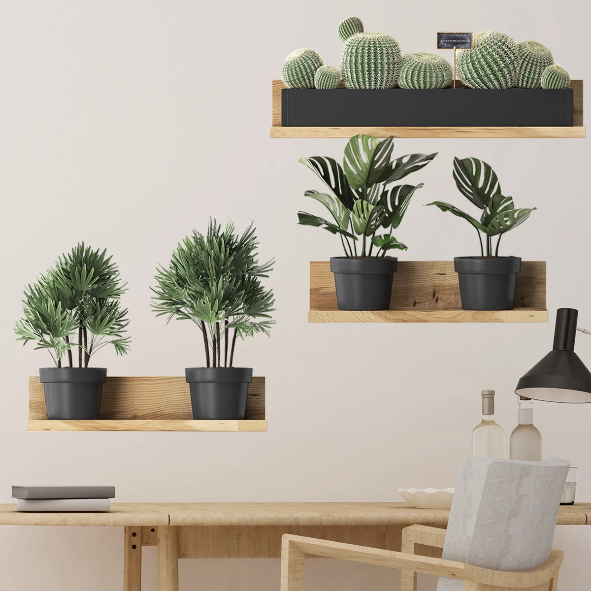 Green Plant Cactus Potted Wall Stickers