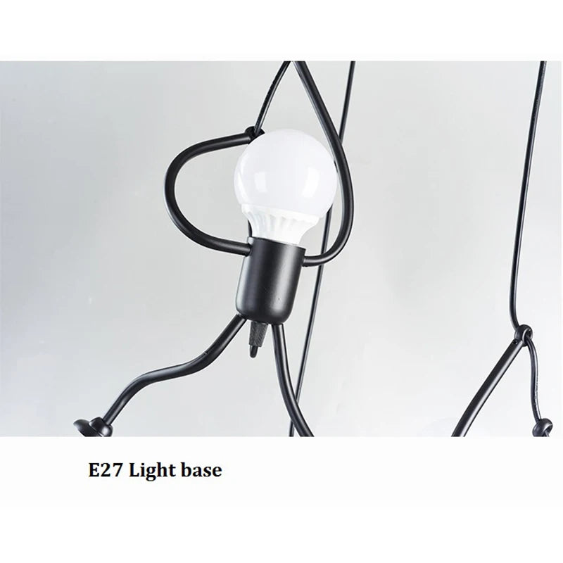 Vintage Iron Little Man Modern Arts Chandelier