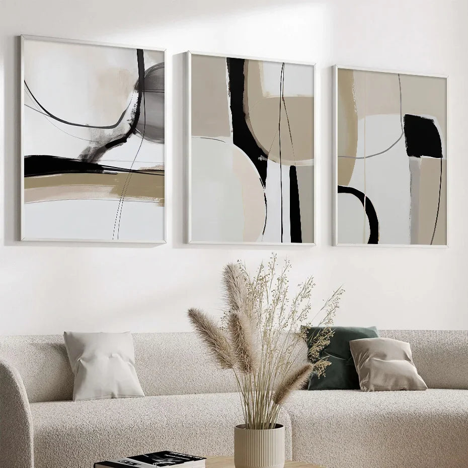Trippy Midworld Minimalist Lines Wall Art