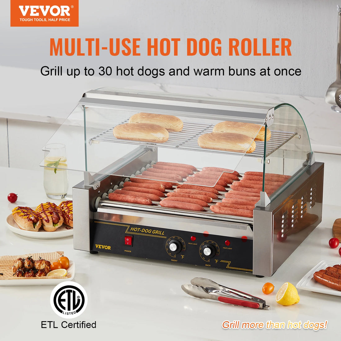 VEVOR 5/7/11 Rods Commercial Hot Dog Roller