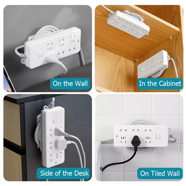 Self-Adhesive Power Strip Holder with Cable Organizer,