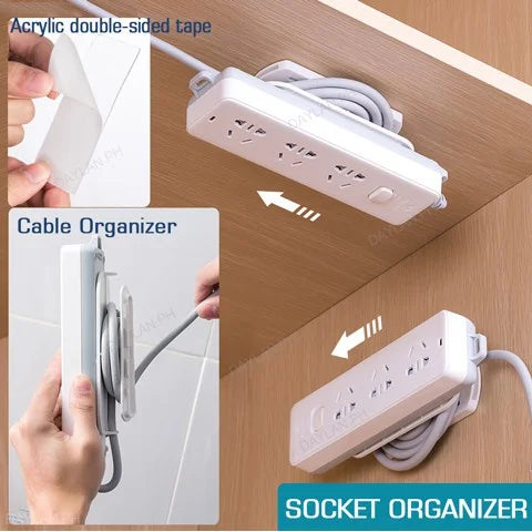Self-Adhesive Power Strip Holder with Cable Organizer,