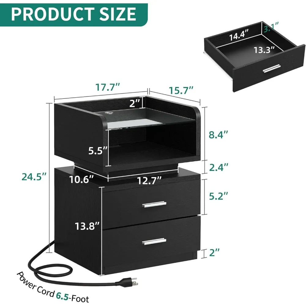 Night Stand With Glass Top