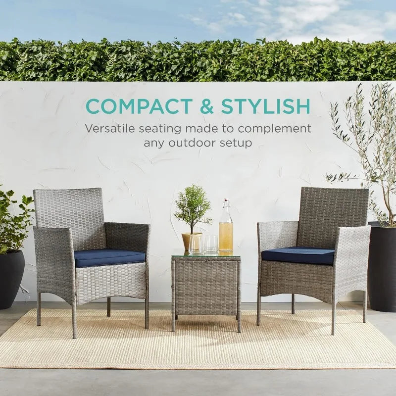 Outdoor Wicker Conversation Bistro Set