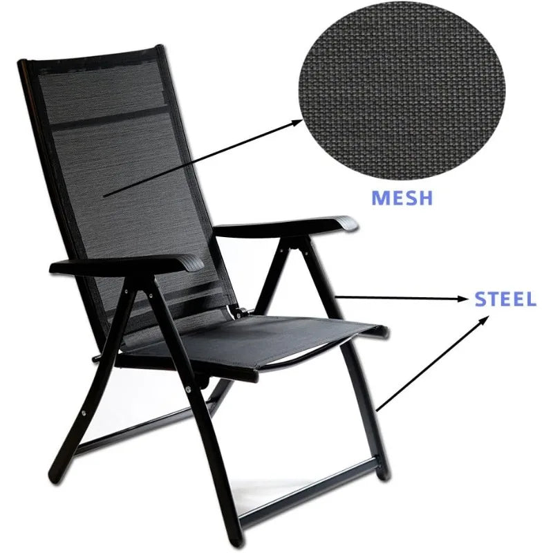 TechCare Heavy Duty Adjustable Reclining Folding Chair