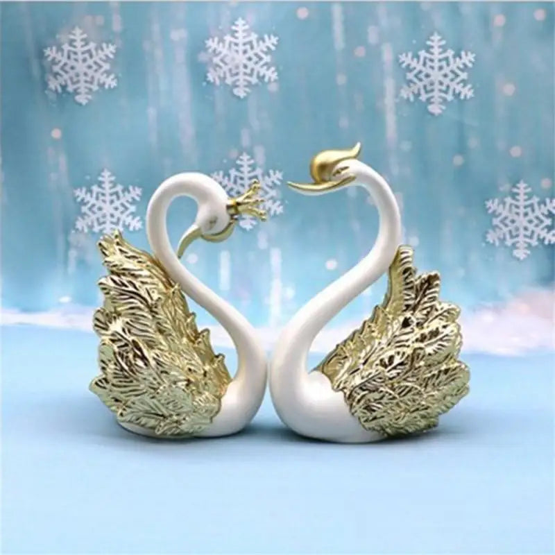 Swan Couple Model Figurine