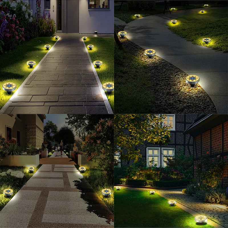 Waterproof Solar Outdoor LED Disk Lights