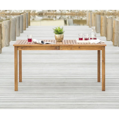 Acacia wood,
Patio dining table,
Outdoor furniture,
Simple design,
Rustic charm,
Durable,
Weather-resistant,
Minimalist style,
Natural finish,
Elegant,
Al fresco dining,
Versatile seating,
Family gatherings,
Garden table,
Easy maintenance,
Timeless appeal,
Clean lines,
Comfortable seating,
Outdoor decor,
Stylish design,
