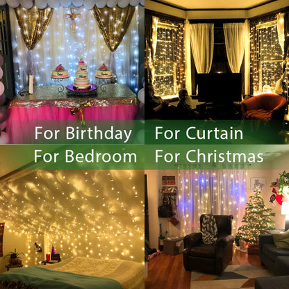 Fairy lights curtain,
Decorative string lights,
LED garland lights,
Indoor fairy lights,
Warm white fairy lights,
Twinkling curtain lights,
Magical home decor,
Soft glow string lights,
Bedroom decoration lights,
Ambient lighting solutions,
Window fairy lights,
Party decoration lights,
Whimsical lighting decor,
Versatile LED garland,
Cozy atmosphere lights,
Holiday fairy lights,
Easy-install string lights,
Romantic decor lighting,
Multi-function fairy lights,
Energy-efficient string lights