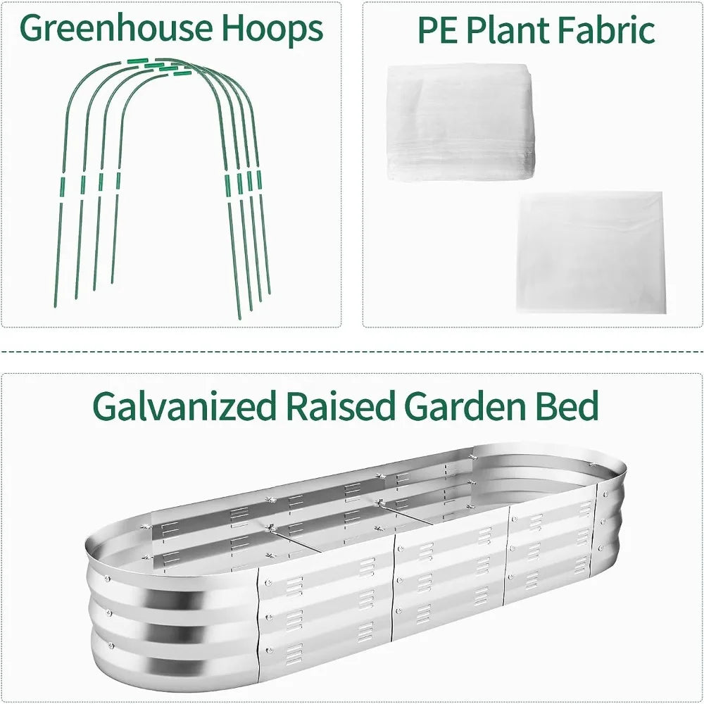 Raised Garden Bed with Greenhouse Planter Box