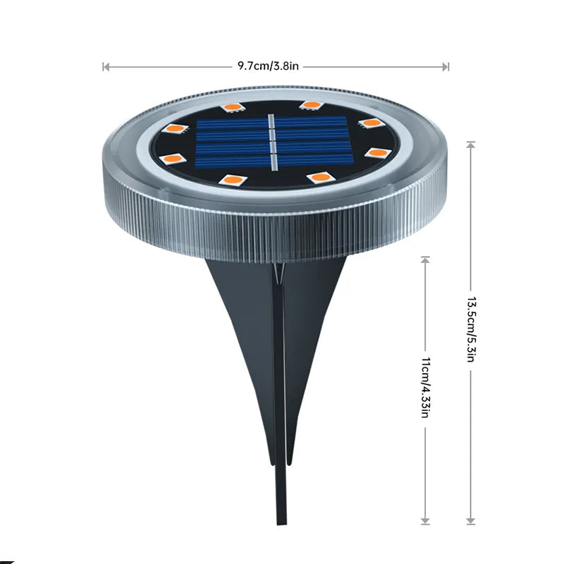 Waterproof Solar Outdoor LED Disk Lights