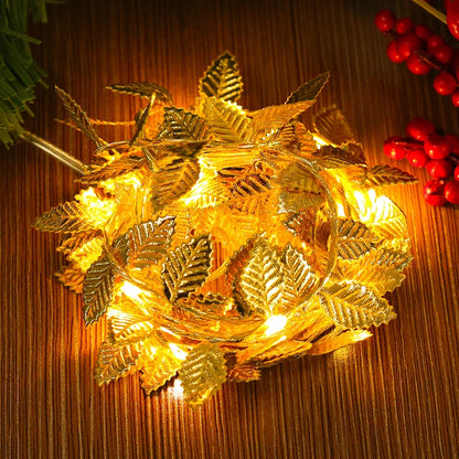 Golden Leaf Strings Lamp