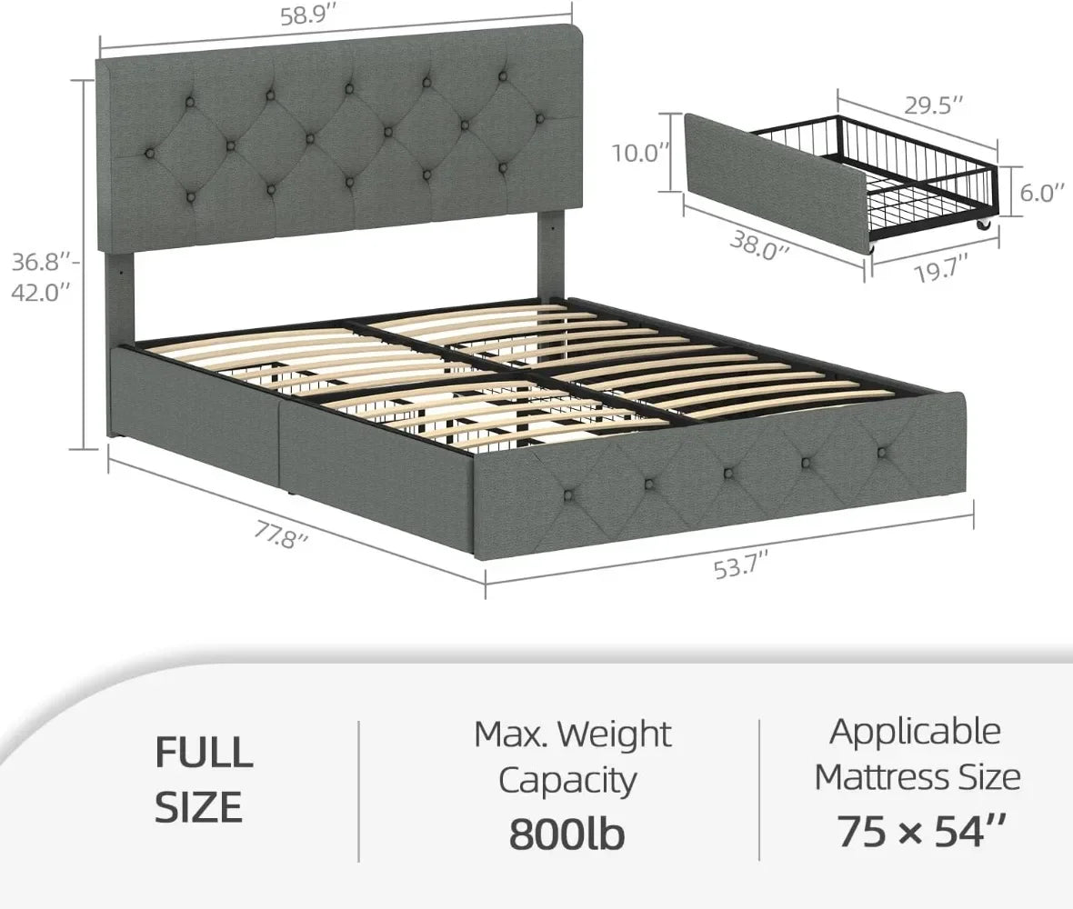 Wancla Queen Size Bed Frame