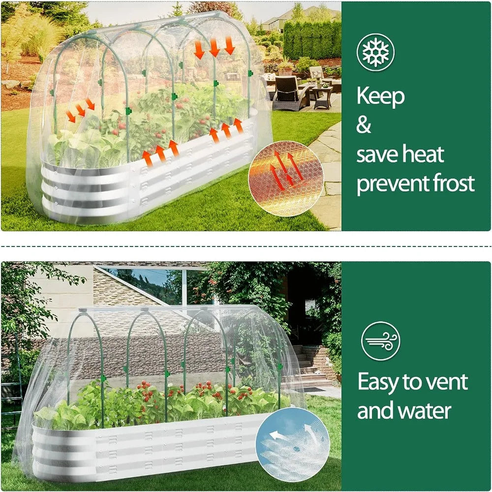 Raised Garden Bed with Greenhouse Planter Box