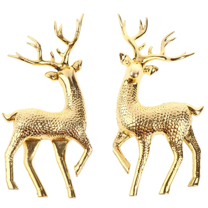 Gold Deer Statue Reindeer Figurines