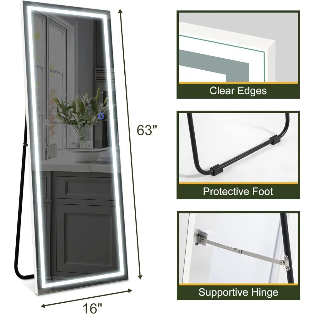 Round Corners Full Body Wall Mounted Mirror