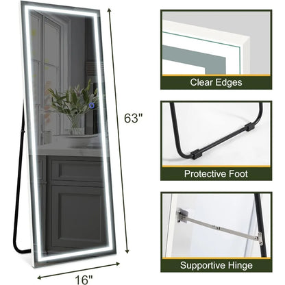Round Corners Full Body Wall Mounted Mirror