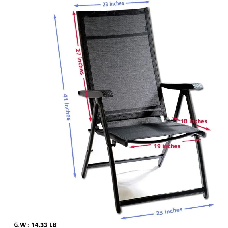 TechCare Heavy Duty Adjustable Reclining Folding Chair