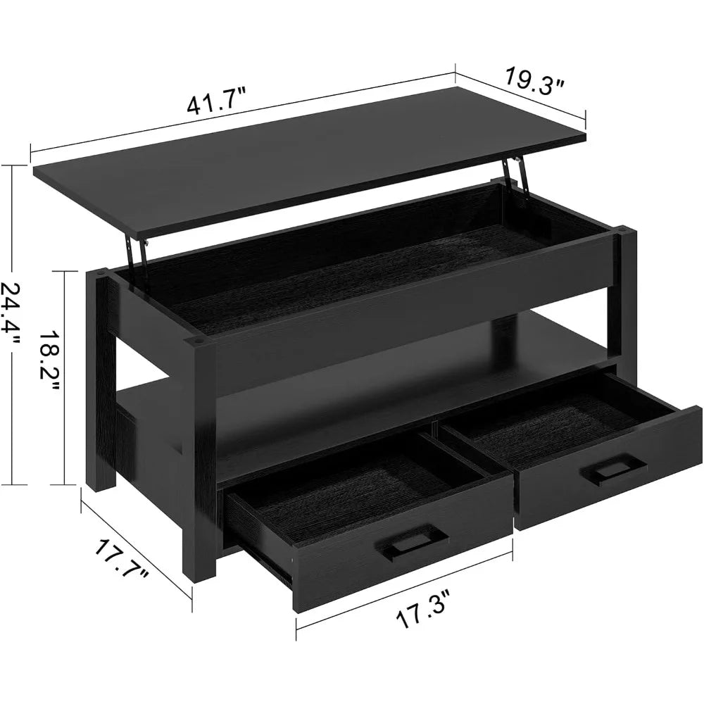 Open Storage Shelf With 2 Storage Drawers