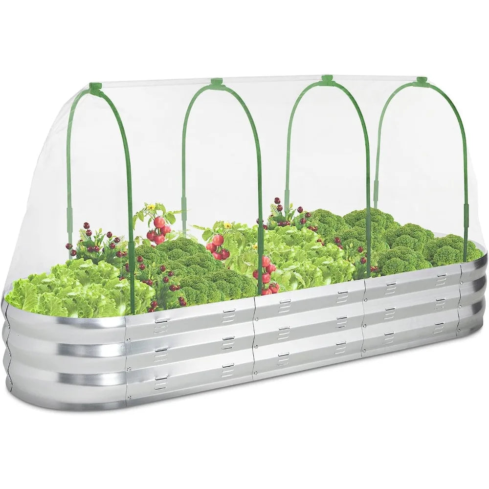 Raised Garden Bed with Greenhouse Planter Box