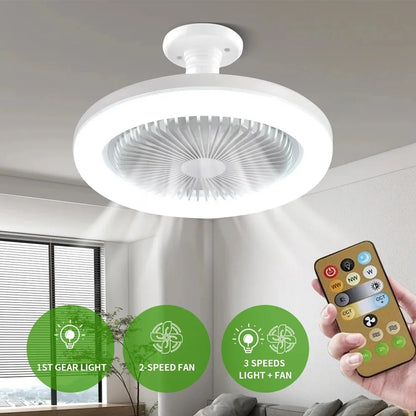 Minimalist Remote Control Electric Fan Light