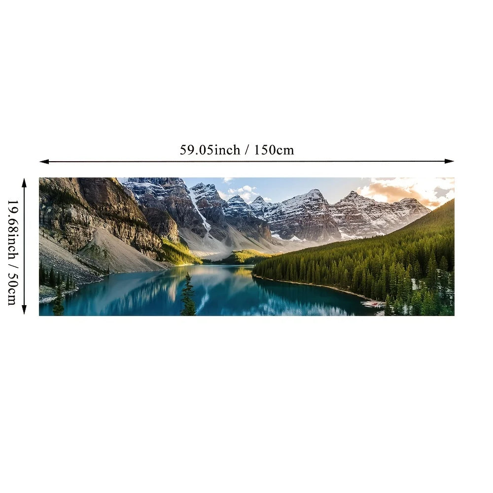 Lake Forest Mountain Scenery Painting Wall Art poster