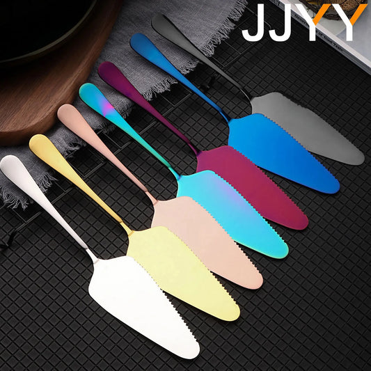 JJYY Colorful Stainless Steel Serrated Edge Cake Cutter