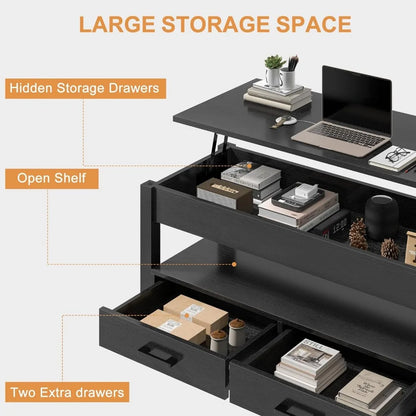 Open Storage Shelf With 2 Storage Drawers