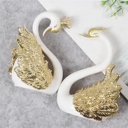 Swan Couple Model Figurine