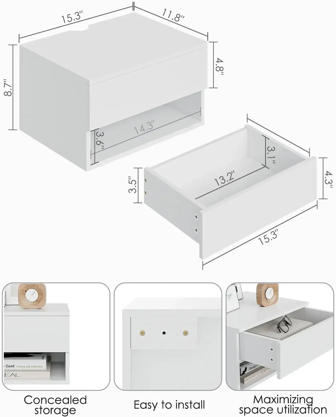 Small Modern  Nightstand with Drawer