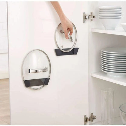 Wall Mounted Self Adhesive Punch Free Pan Lid Storage Holder